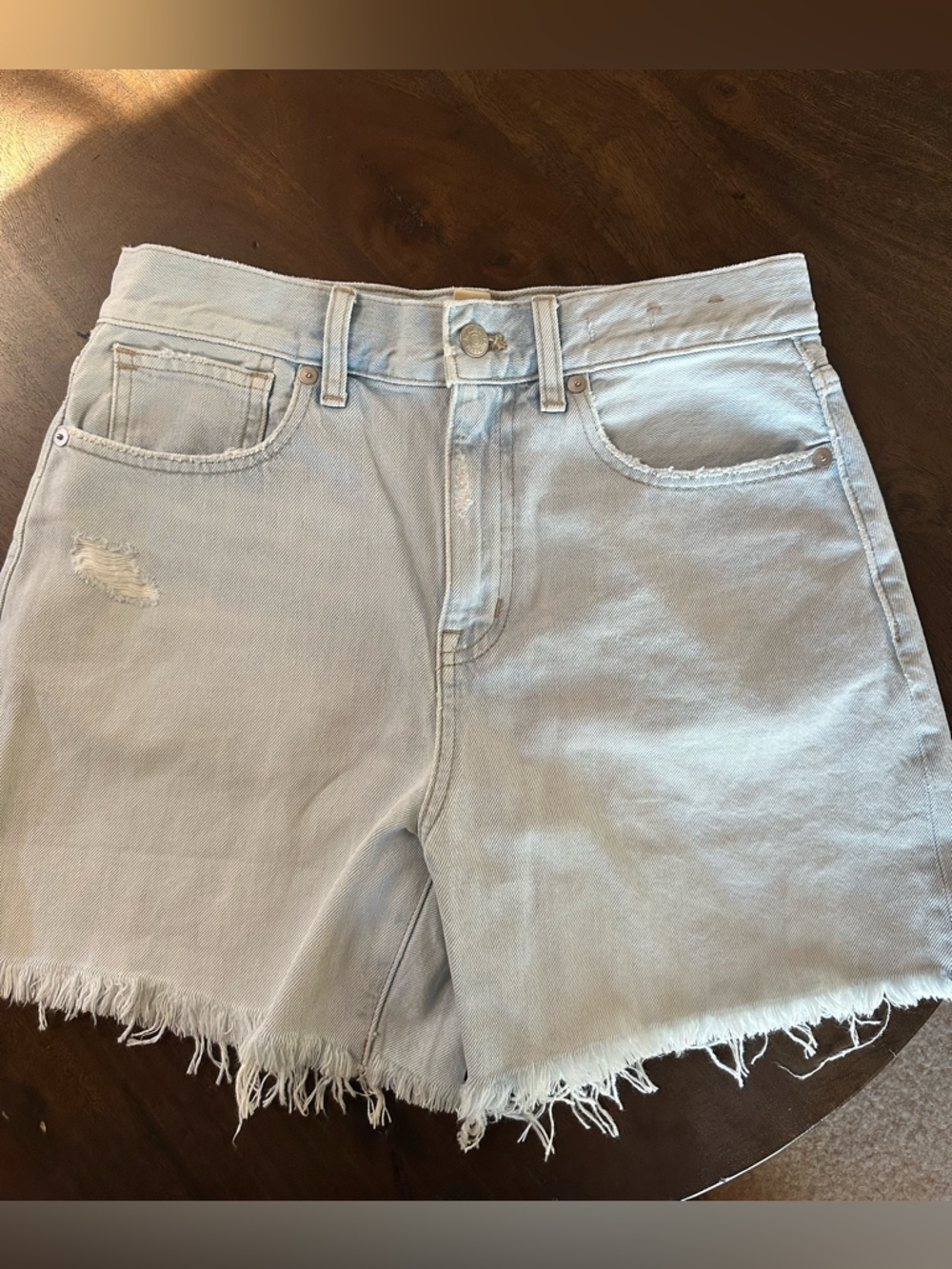 Madewell Light Wash Denim Cutoff Shorts